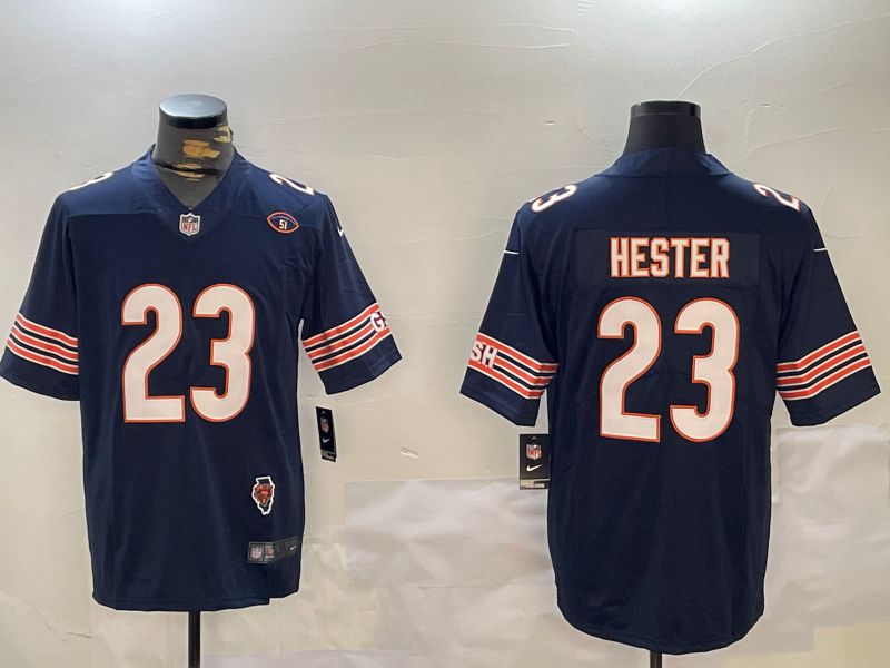 Men Chicago Bears #23 Hester Blue 2024 Nike Limited NFL Jersey style 1->chicago bears->NFL Jersey